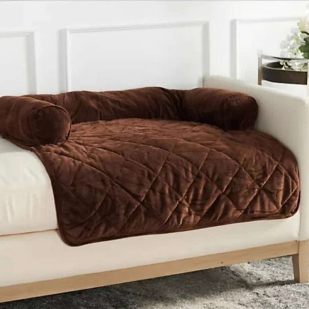 Burrow Bud Pet Bed Couch & Chair  Protector Chocolate Brown 35" x 35"